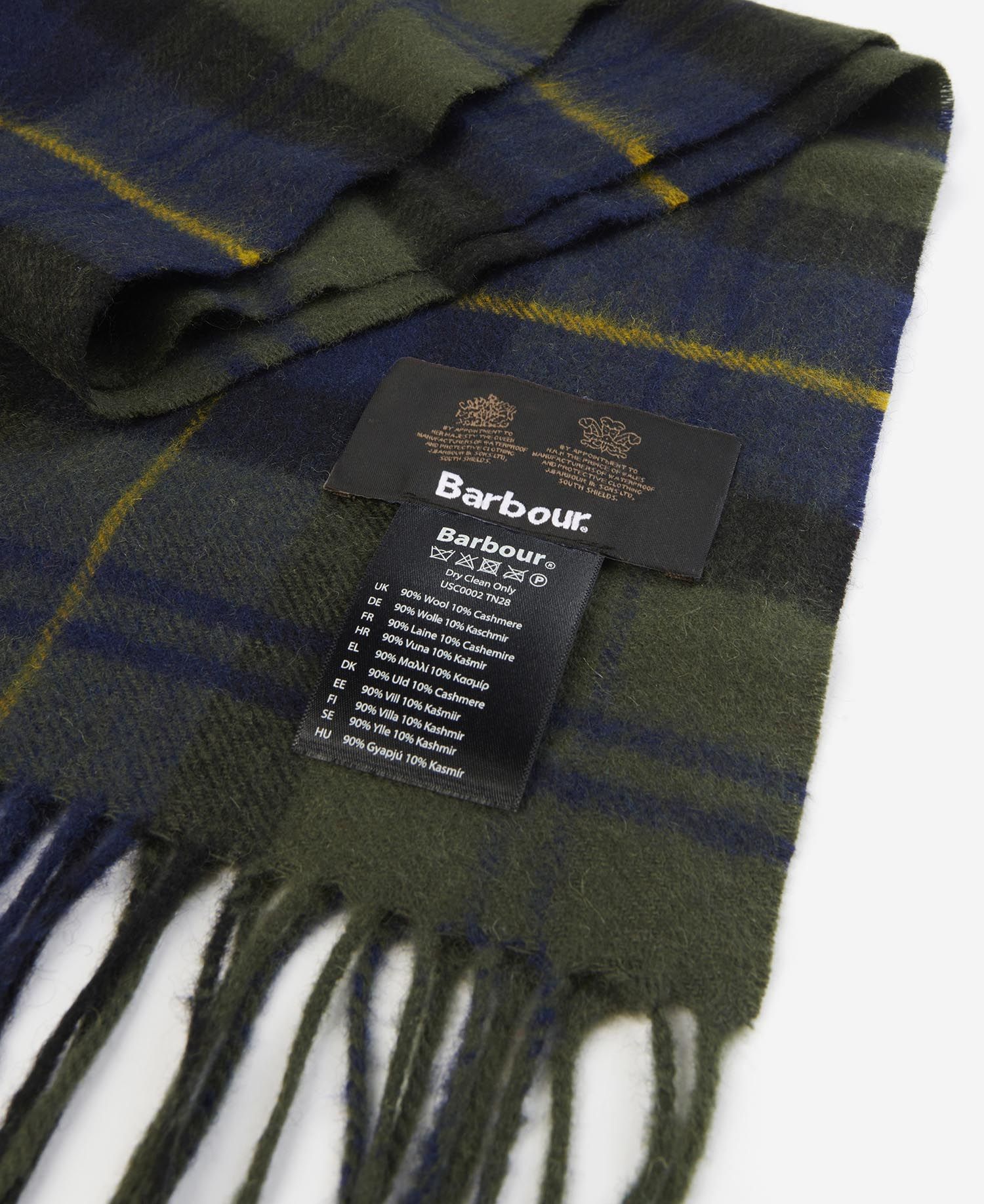 Barbour Wool Cashmere Tartan Scarf