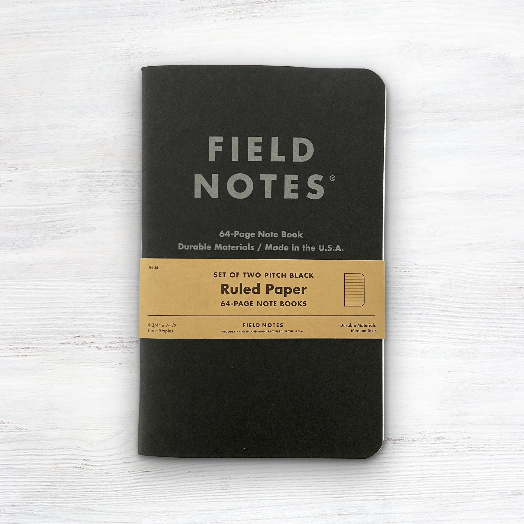 Field Notes Pitch Black Ruled Note Book 2-Pack