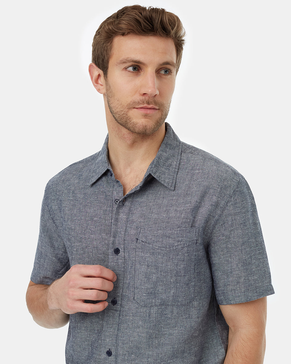 TenTree Men's Hemp Button Front SS