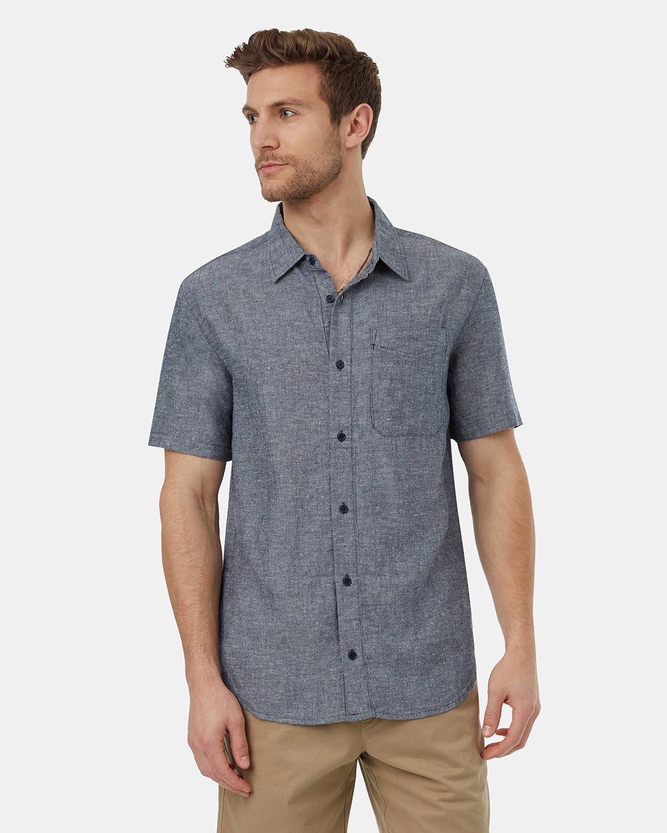 TenTree Men's Hemp Button Front SS