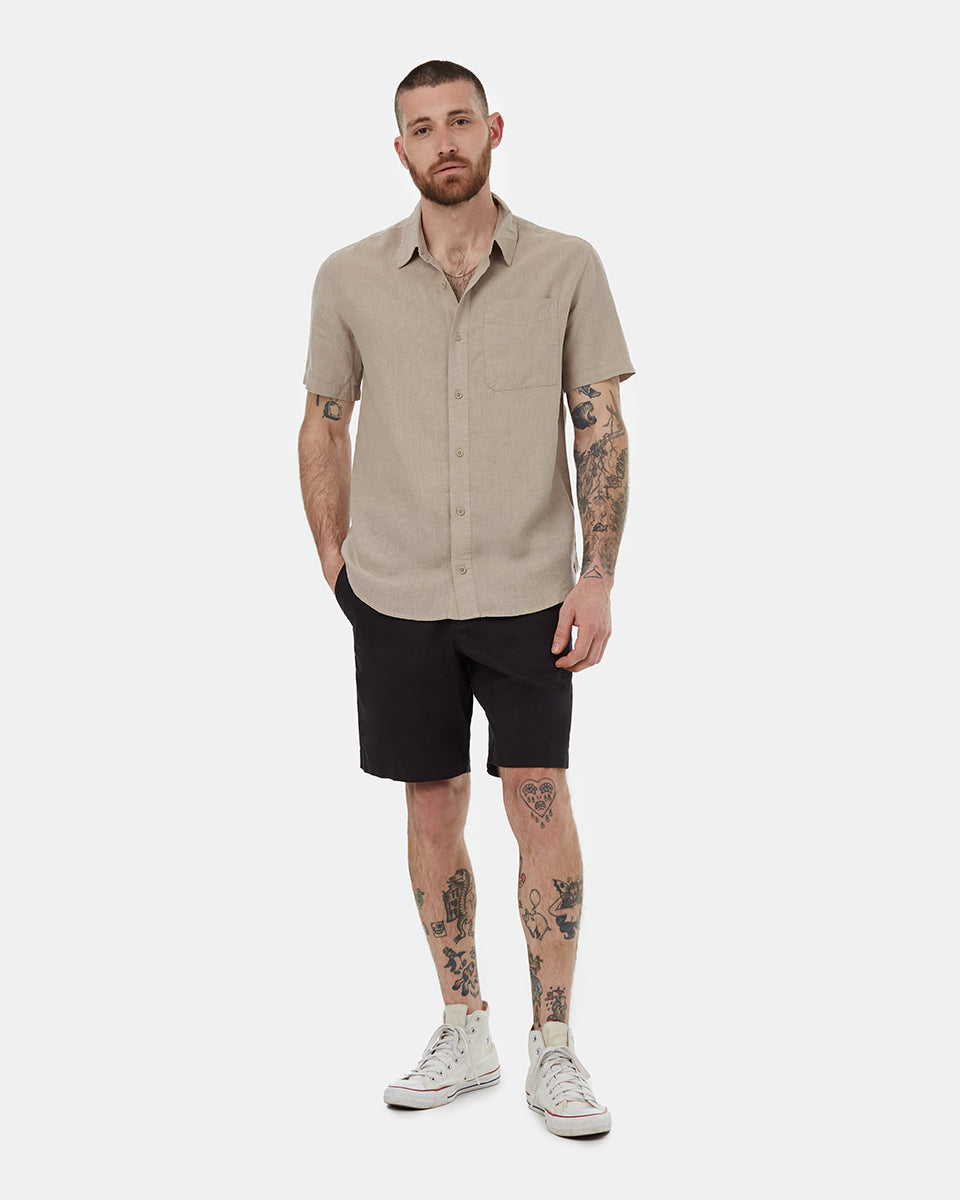 TenTree Men's Hemp Button Front SS