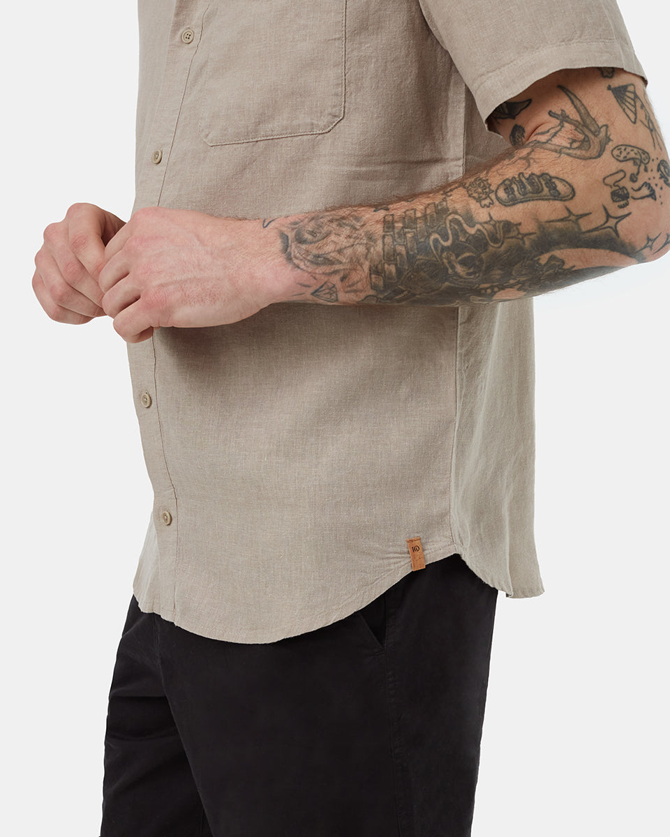 TenTree Men's Hemp Button Front SS