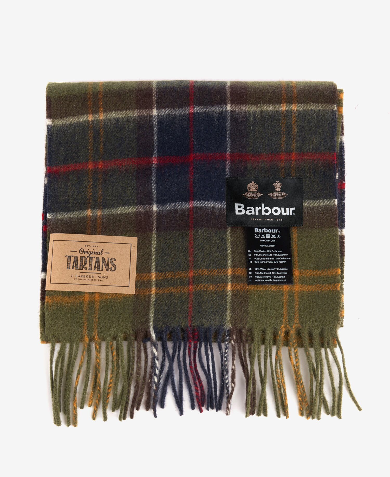 Barbour Wool Cashmere Tartan Scarf