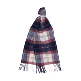 Hero image featuring the Tartan Scarf in midnight berry.
