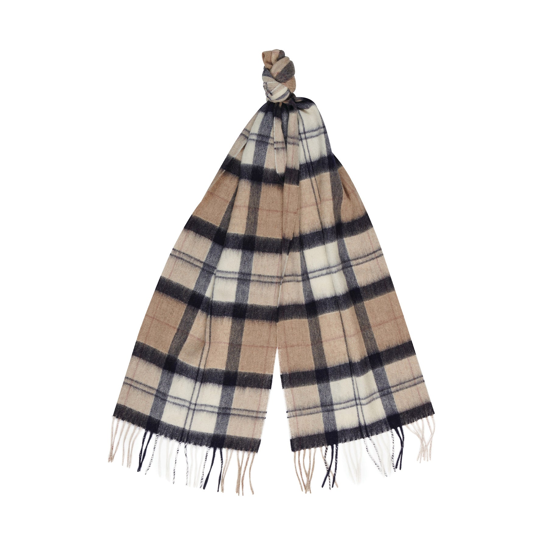 Hero image featuring the Barbour Tartan Scarf in rosewood.