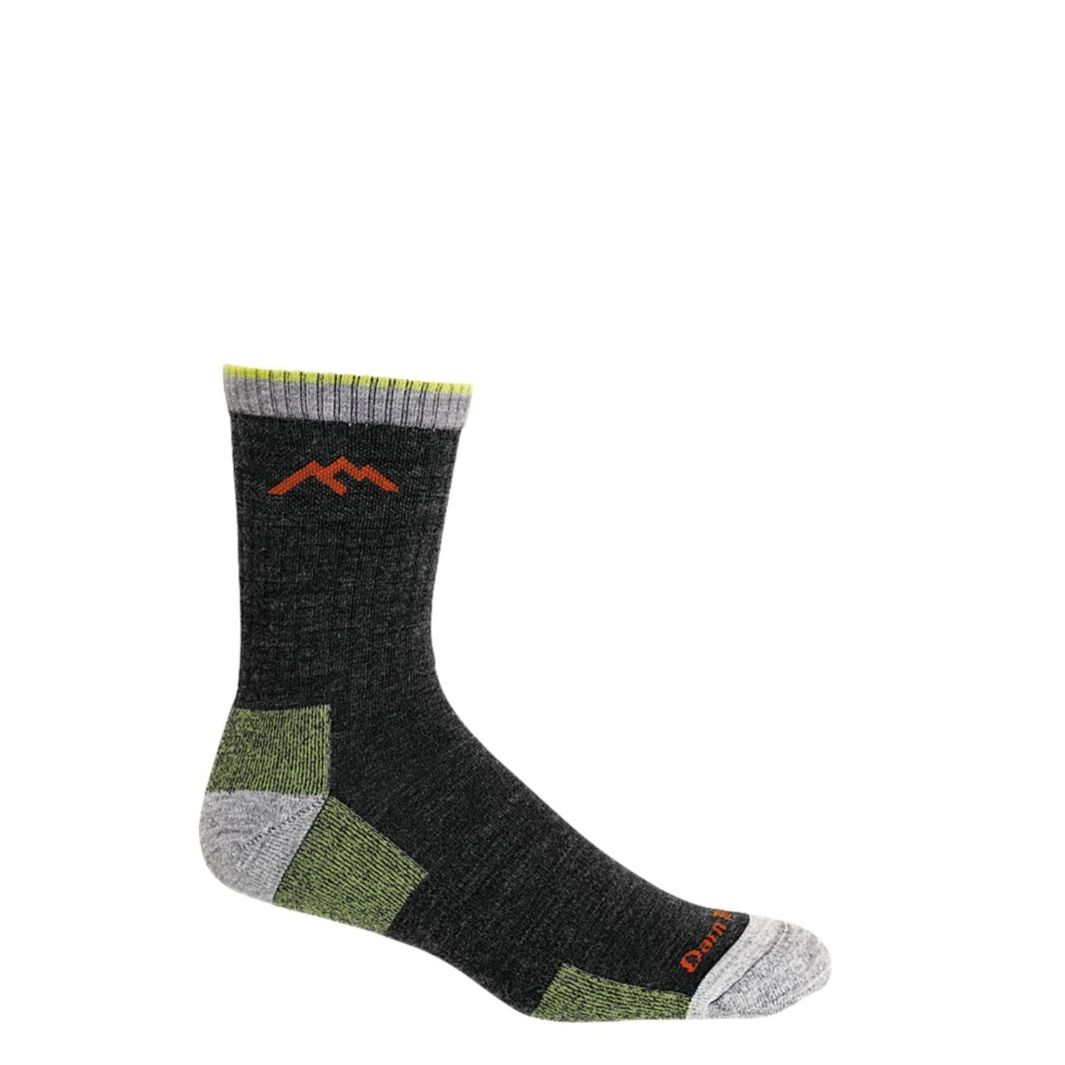 Hero image featuring the Darn Tough Hiker Micro Crew sock in lime.