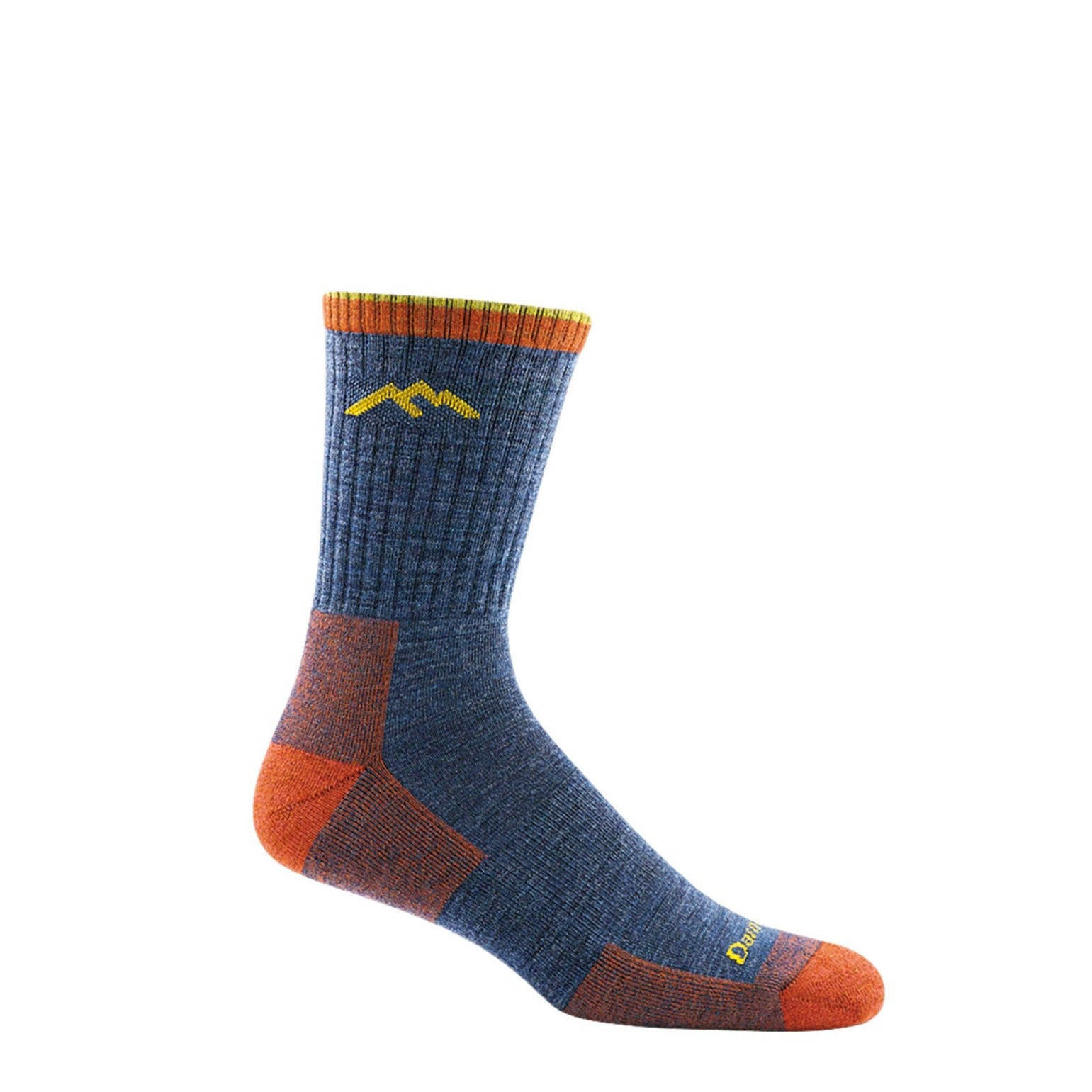 Hero image featuring the Darn Tough Hiker Micro Crew sock in denim.