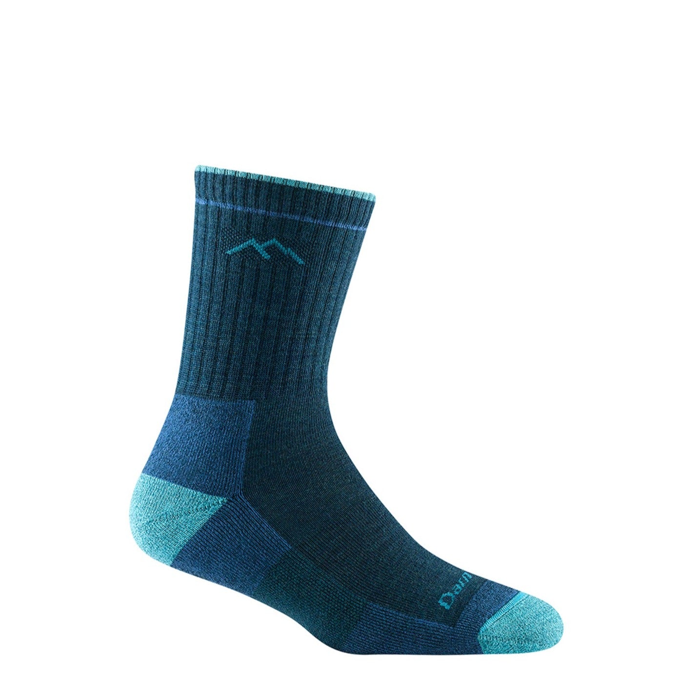 Hero image featuring the Women's Darn Tough Hiker Micro Crew sock in dark teal.
