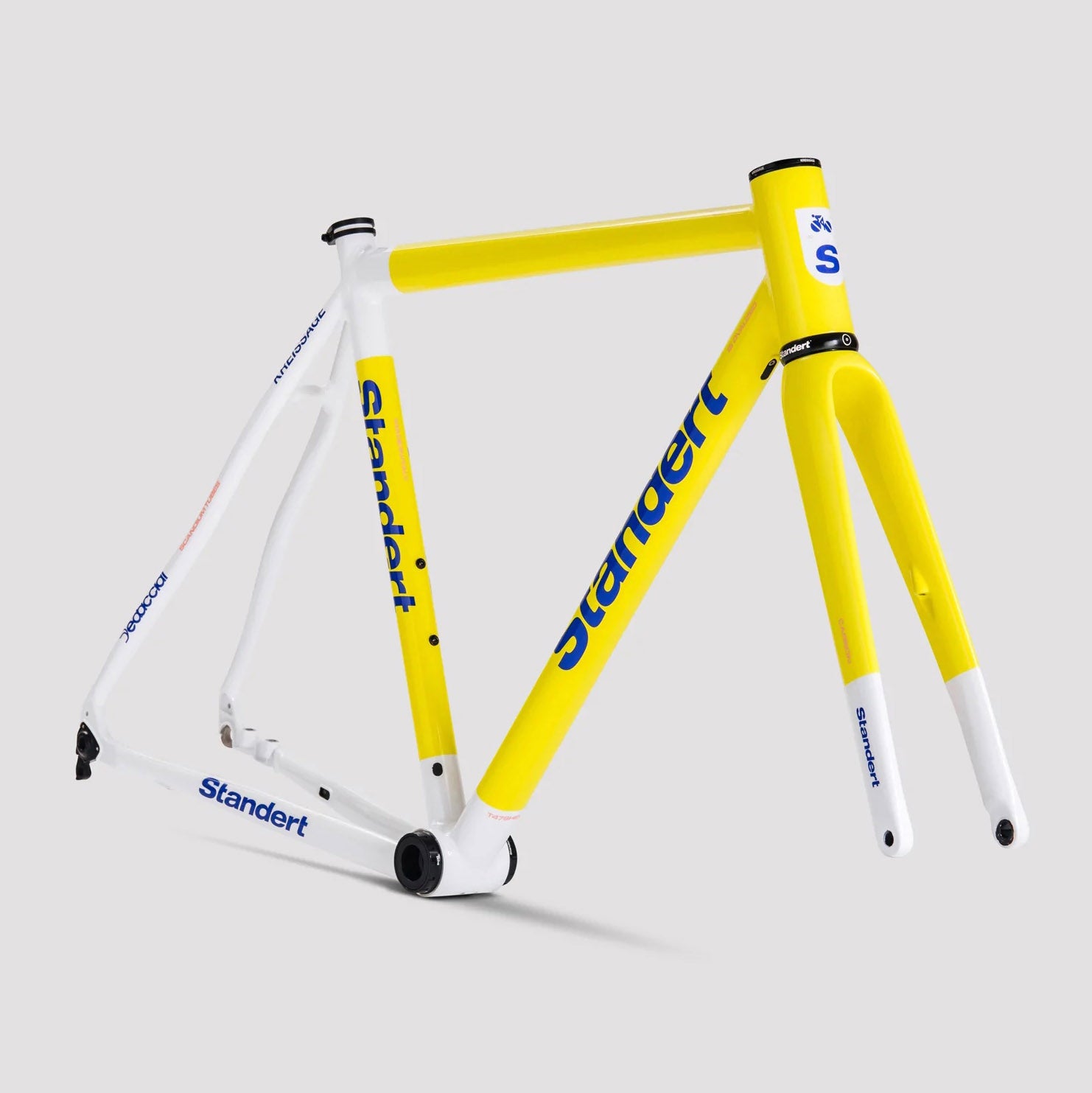 Hero image featuring the Standert Kreissage frameset in yellow.