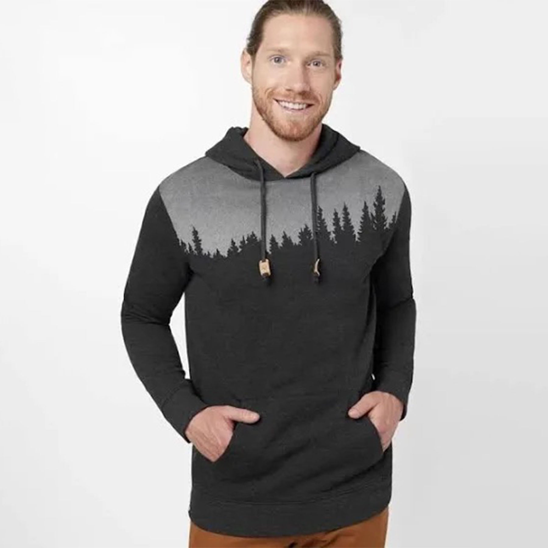 Hero image of the front of the Ten Tree Juniper Hoodie in black