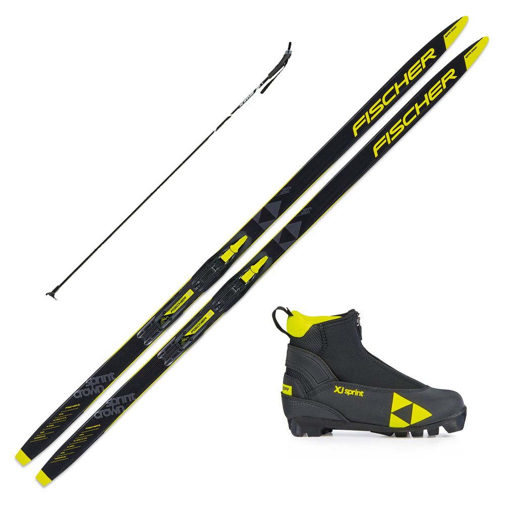 Fischer Jr Sprint Crown With Binding (Ski Only)