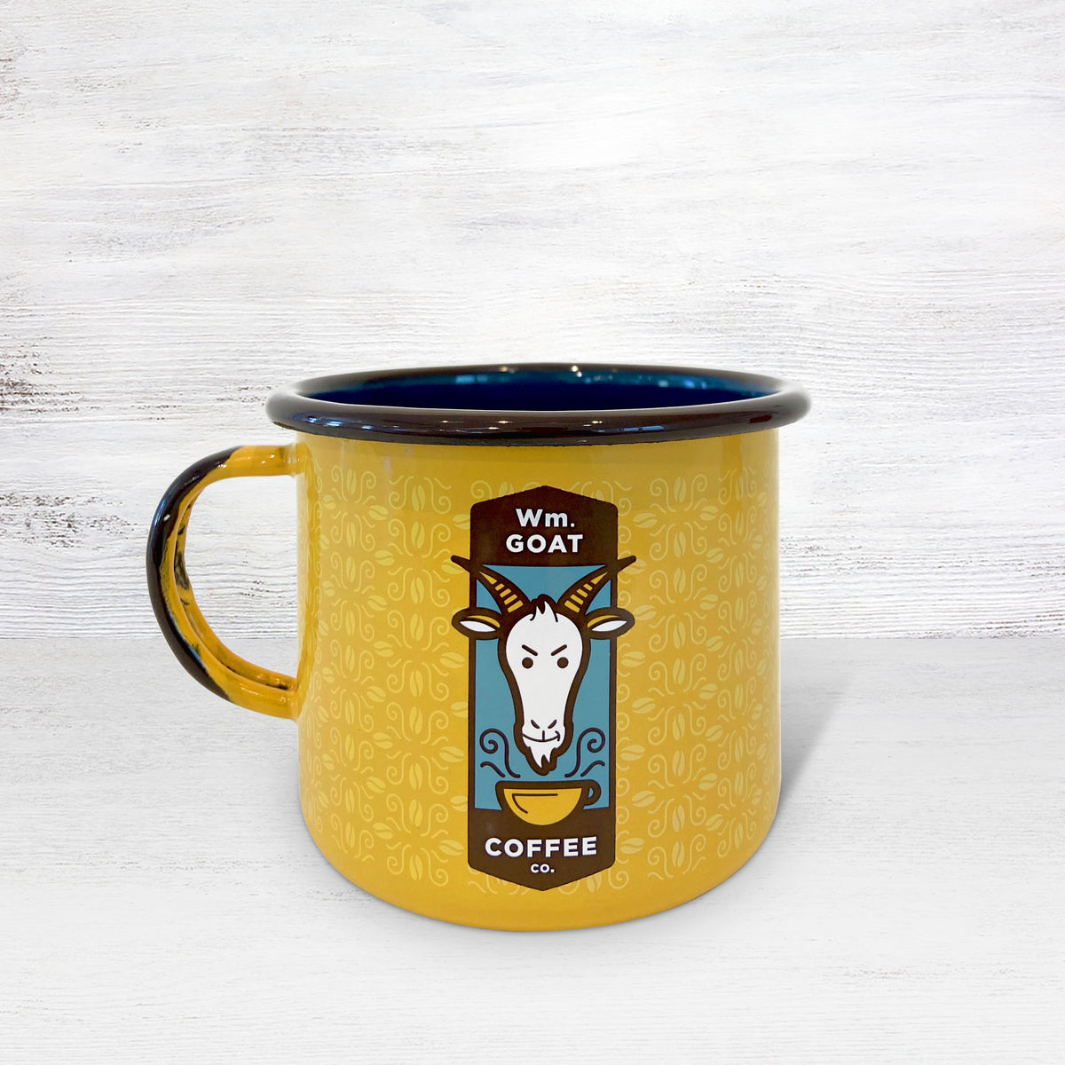 WM. Goat Coffee Enamelware Mug