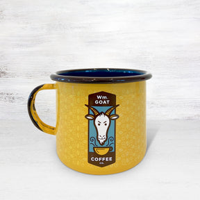 WM. Goat Coffee Enamelware Mug