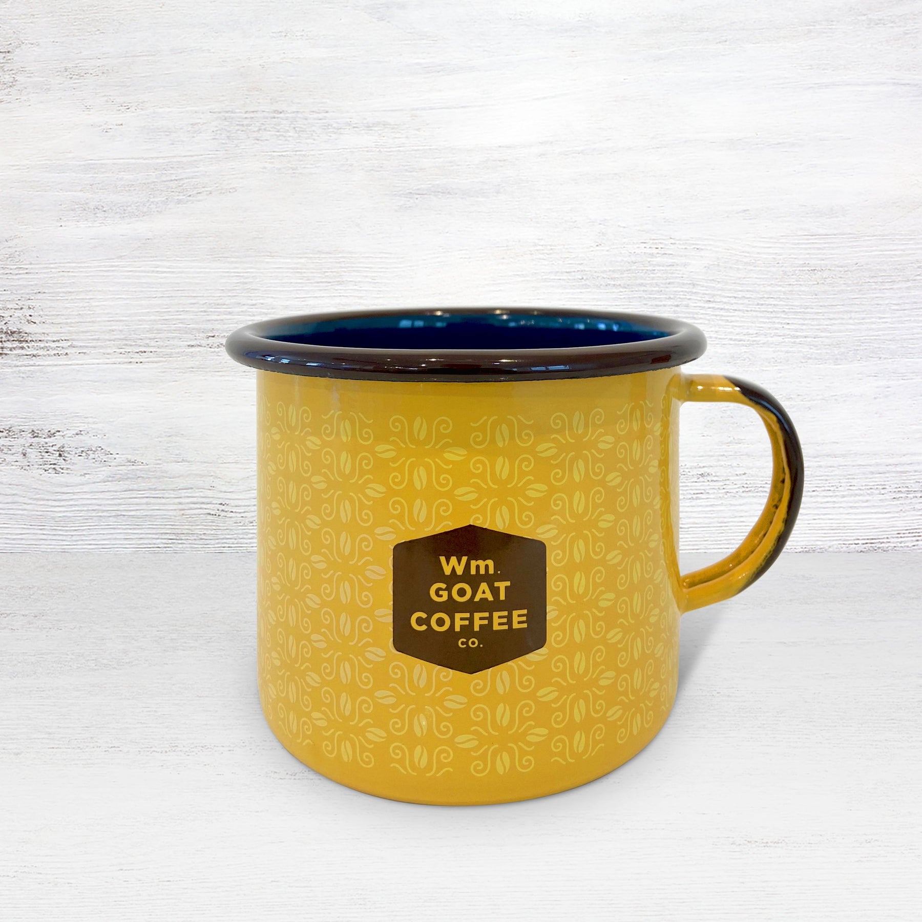 WM. Goat Coffee Enamelware Mug