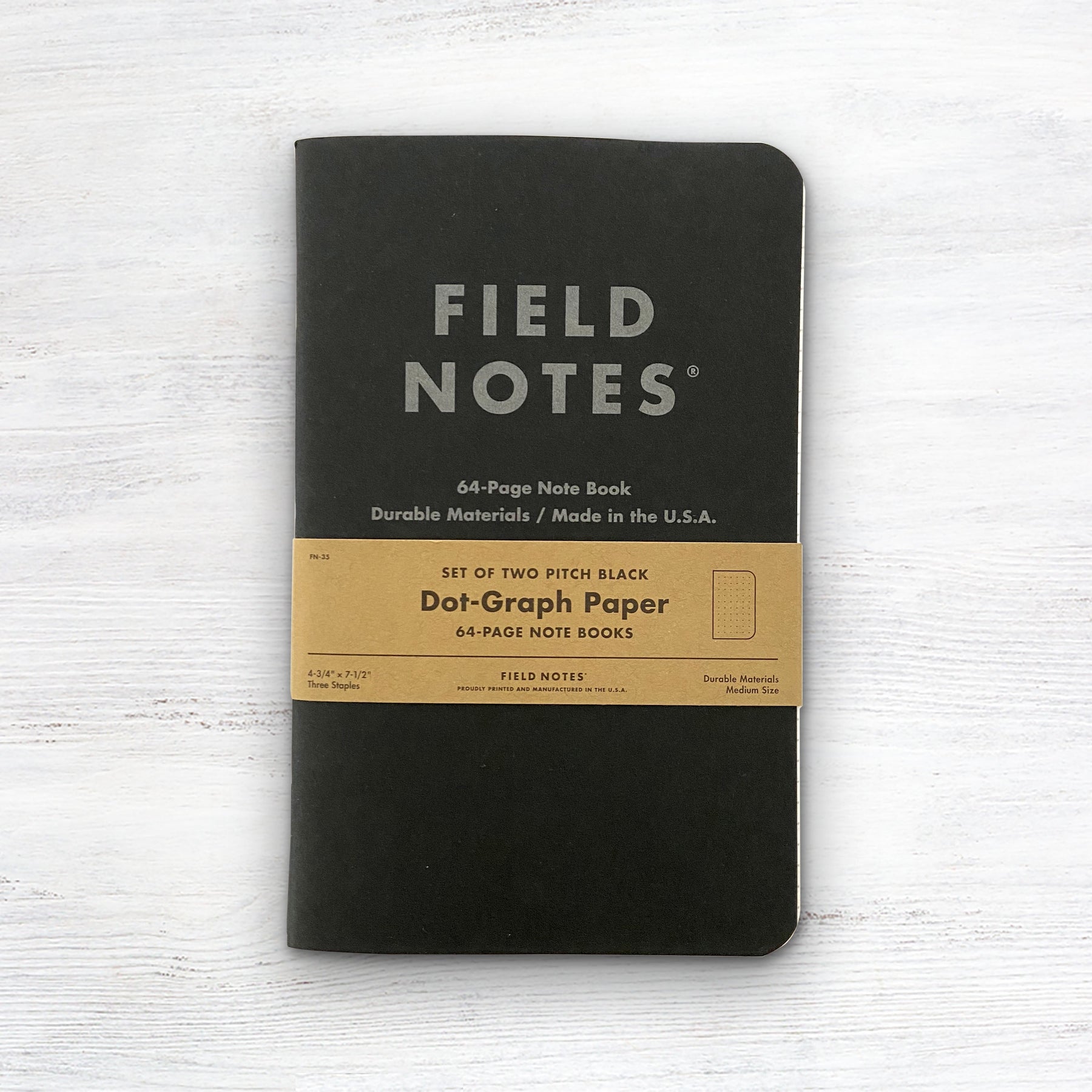 Field Notes Pitch Black Dot Graph Note Book 2-Pack