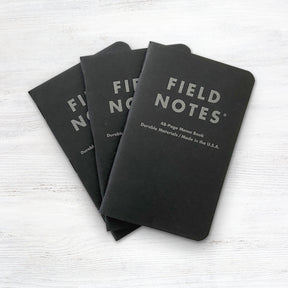 Field Notes Pitch Black Ruled Memo Book 3-Pack