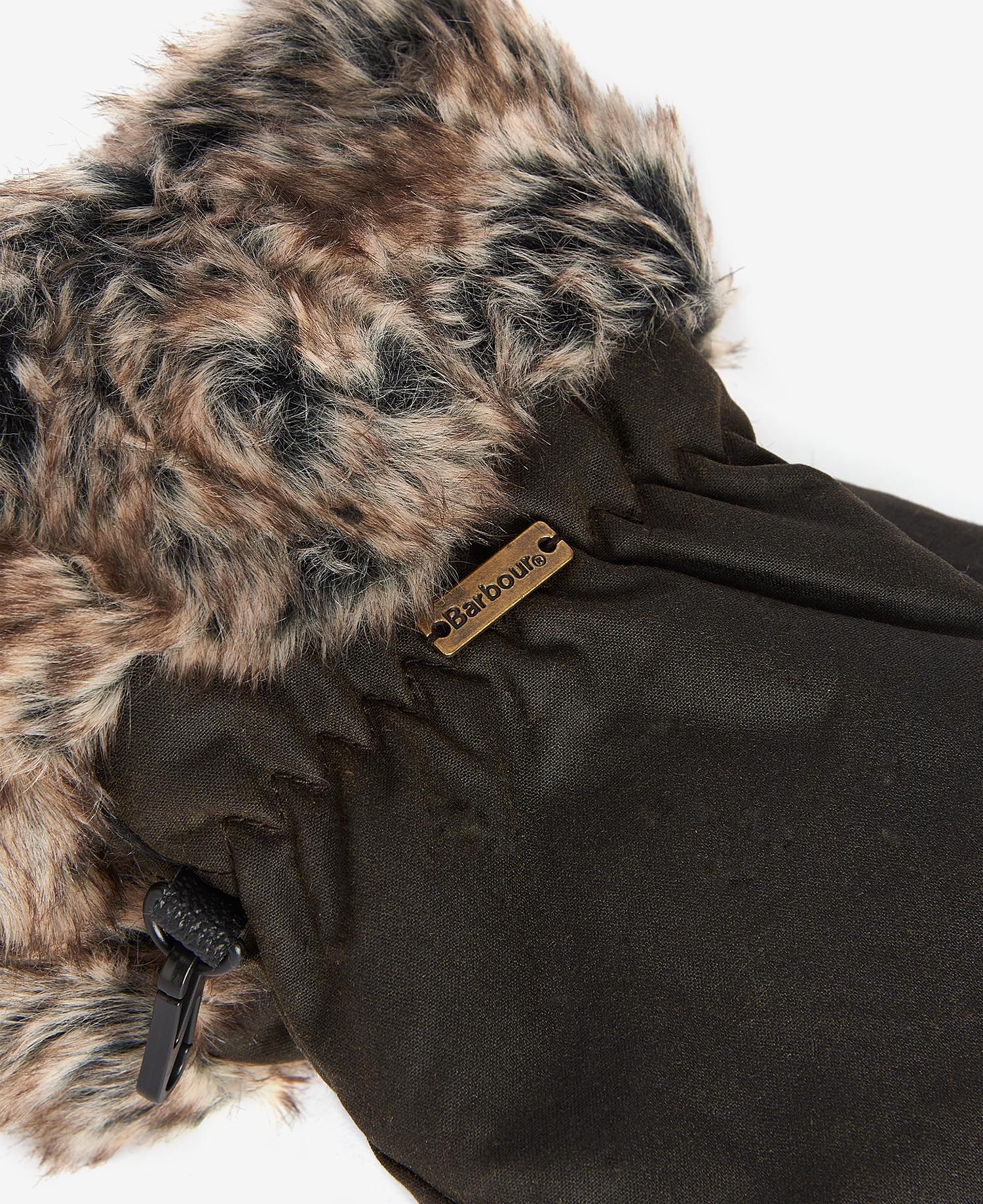 Barbour Fur Trim Mittens