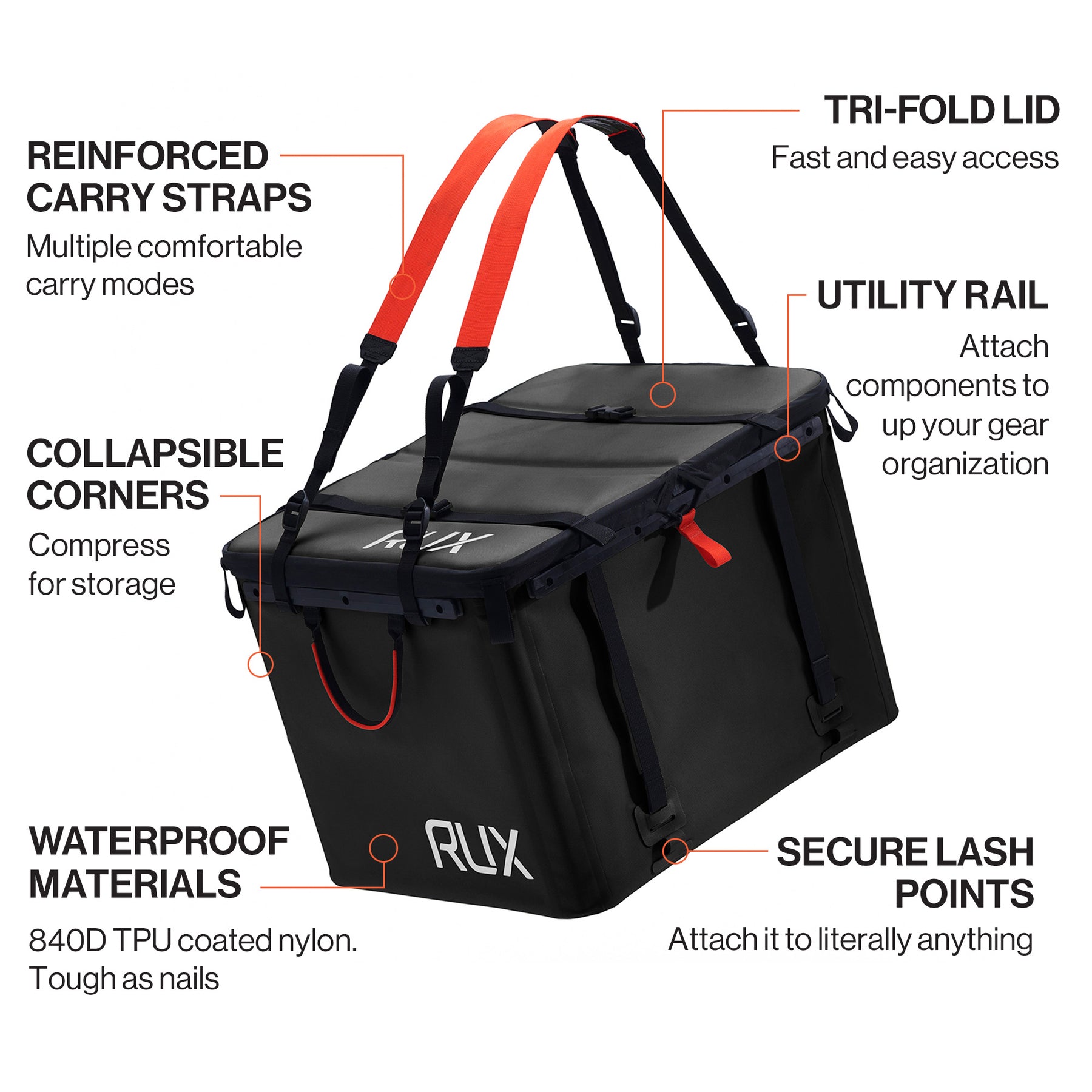 RUX ボックス 70L ブラック-