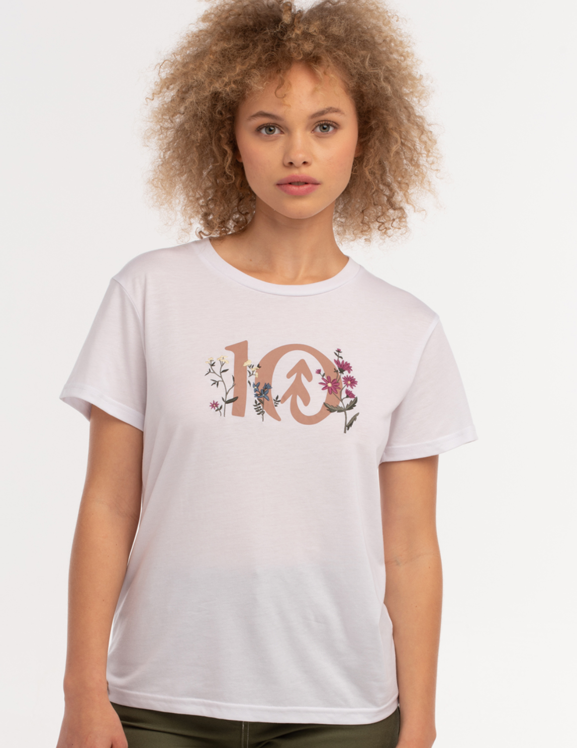 TenTree Women's Floral Logo T-Shirt