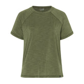 Hero image featuring the Marmot Women's Mariposa Shirt in winter moss green
