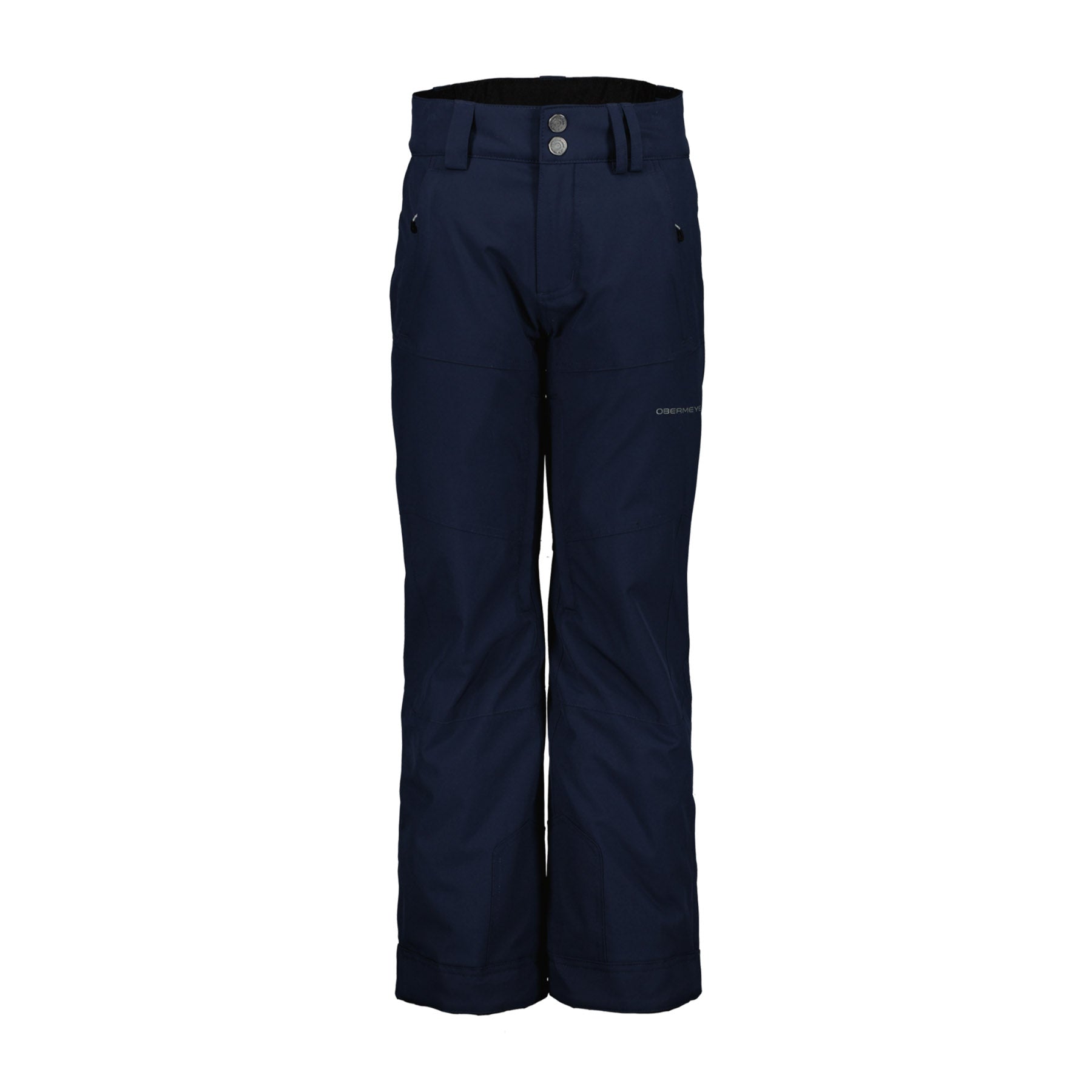 Image features the Obermeyer kids Parker Pant in admiral blue.