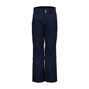 Image features the Obermeyer kids Parker Pant in admiral blue.