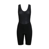 Hero image featuring the front of the Rapha Women's Classic Bib Short in all black