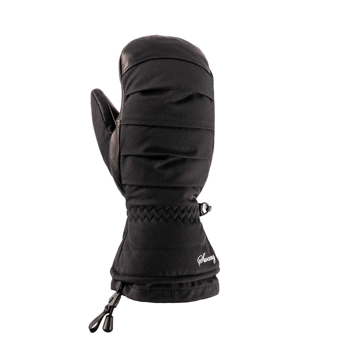 Hero image featuring the topside of the Swany Ladown ladies mitt in black.